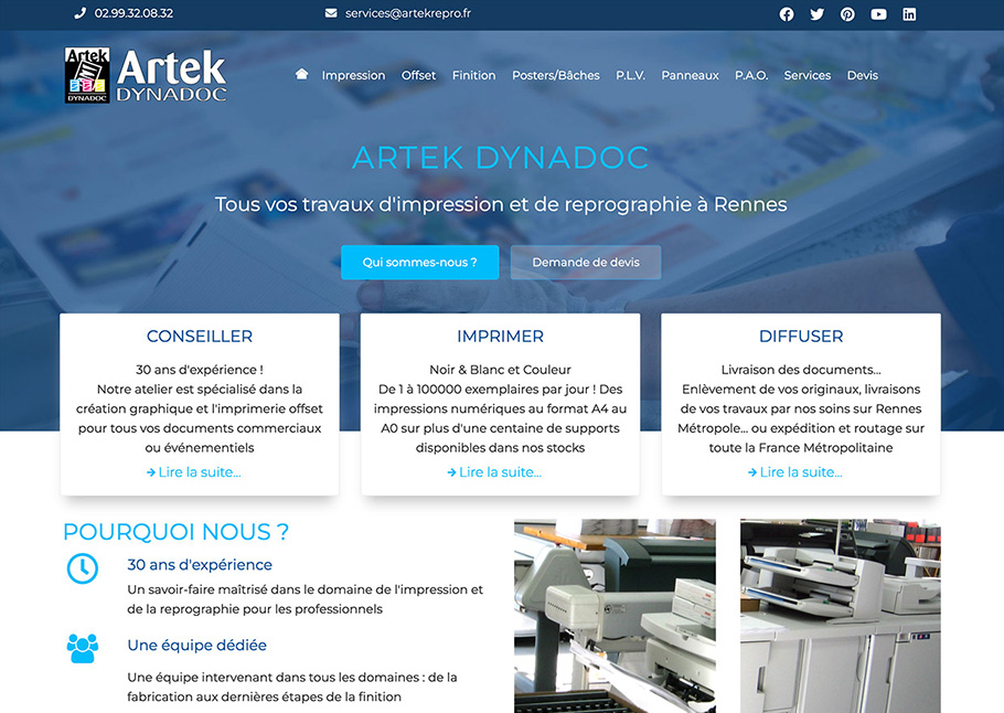 Le nouveau site web d'Artek Dynadoc !