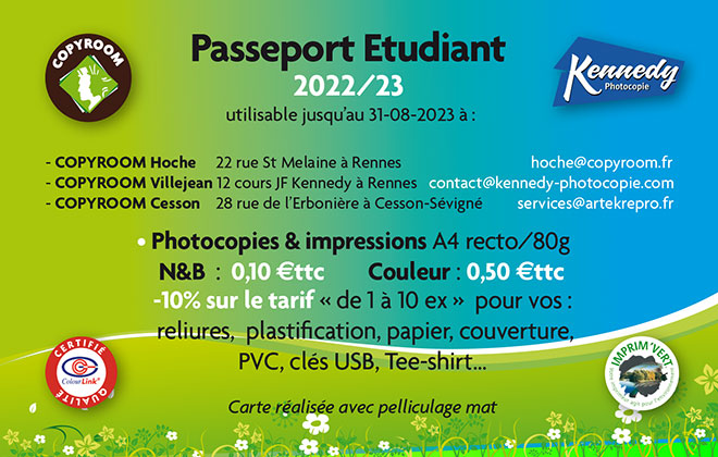 Abonnement Copyroom « Passeport Étudiant 2022/23 » !