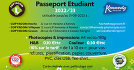 Le « Passeport Etudiant 2022/23 » est disponible depuis le 1er septembre !